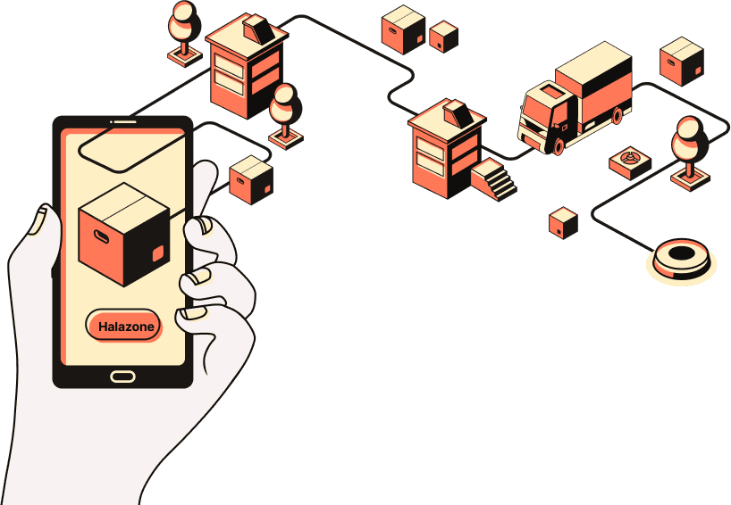 تصویر نمایشی سیستم لجستیک حلزون - شبکه توزیع هوشمند