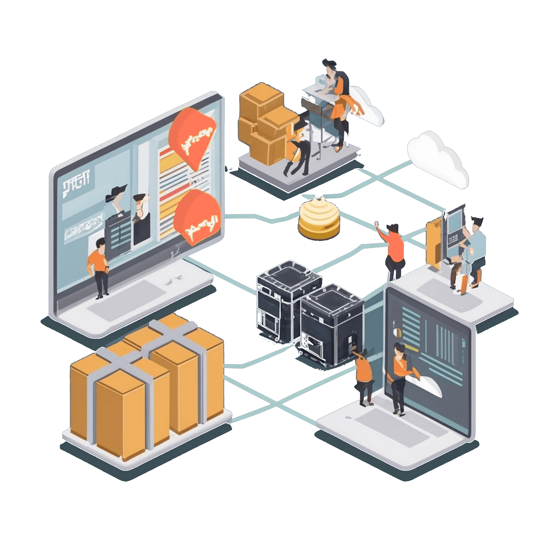 Halazone system benefits illustration - Optimizing distribution routes and reducing costs